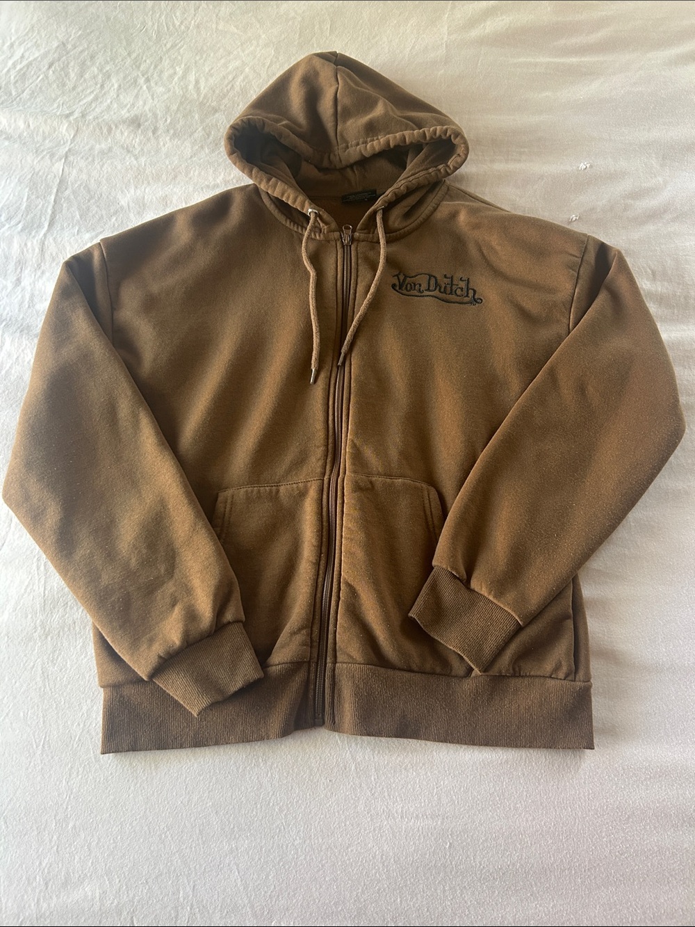 Von Dutch Brown Full-Zip Hoodie Jacket
